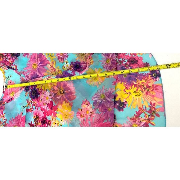 AGACI A'Gaci Women's Small Top Sheer Floral Boho 3/4 Sleeve Blouse USA Made - Picture 10 of 12